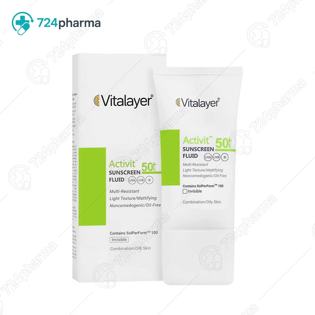 تصویر فلوئید ضد آفتاب اکتی ویت SPF50 بی رنگ ویتالیر