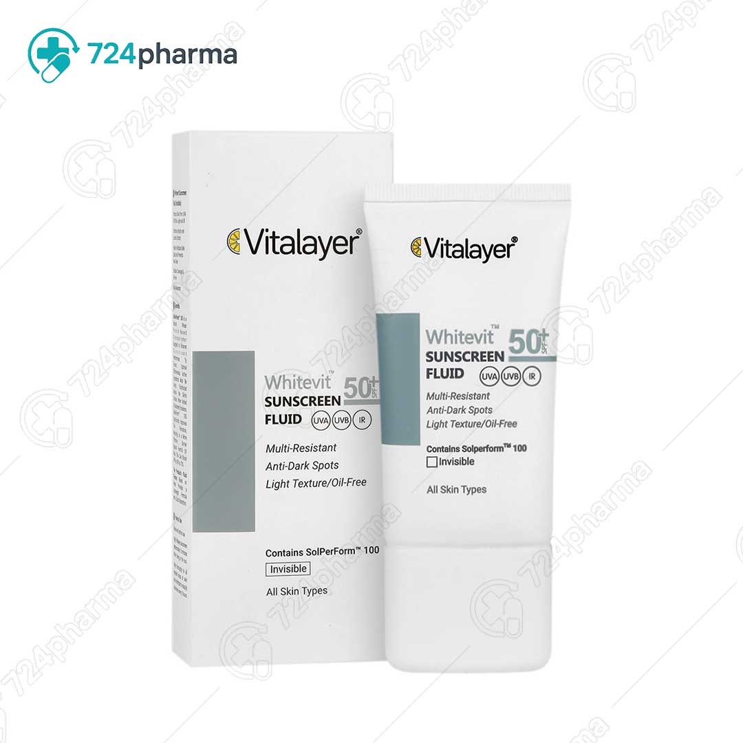 تصویر فلوئید ضد آفتاب ضد لک وایت ویت SPF50 بی رنگ ویتالیر