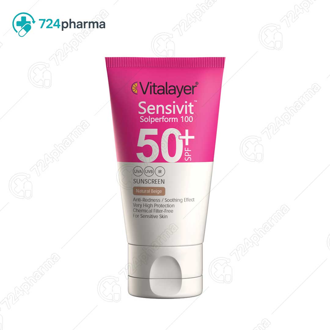 تصویر کرم ضد آفتاب پوست حساس سنسی ویت SPF 50 ویتالیر