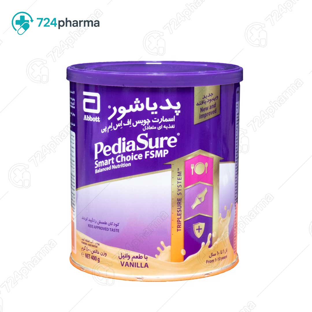 تصویر شیر خشک پدیاشور 1 تا 10 سال ابوت 400 گرم وانیلی